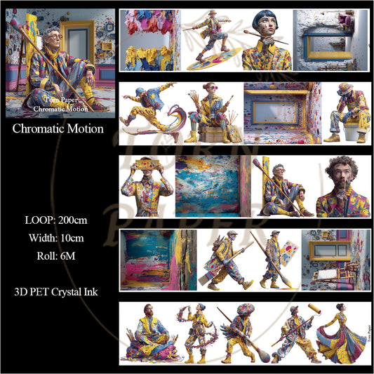 Torn Paper_ Chromatic Motion 3D Print PET Tape 200cm TPM 084[1Loop]