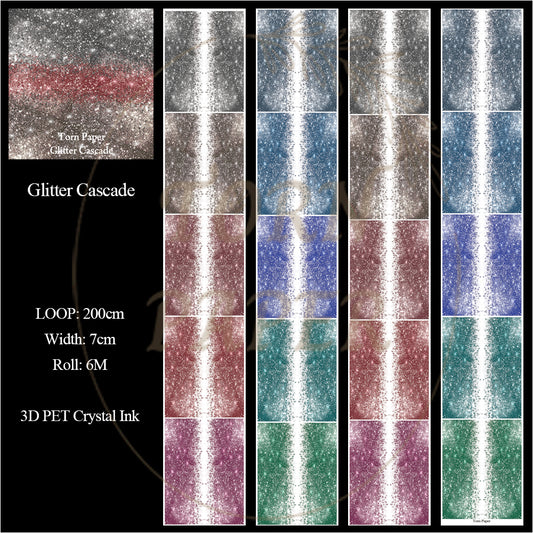 Torn Paper_ Glitter Cascade 3D Print PET Tape 200cm TPM 077[1Loop]