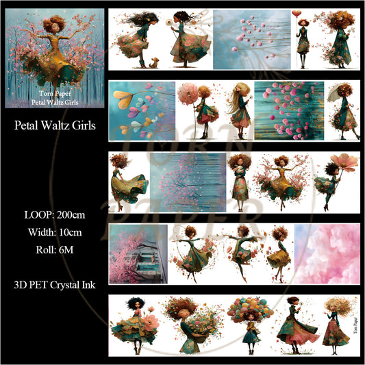 Torn Paper_ Petal Waltz Girls 3D Print PET Tape 200cm TPM 087[1Loop]