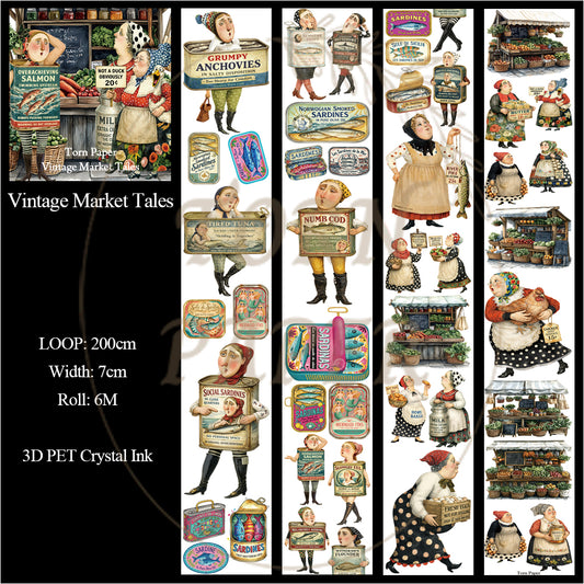 Torn Paper_ Vintage Market Tales 3D Print PET Tape 200cm TPM 082[1Loop]