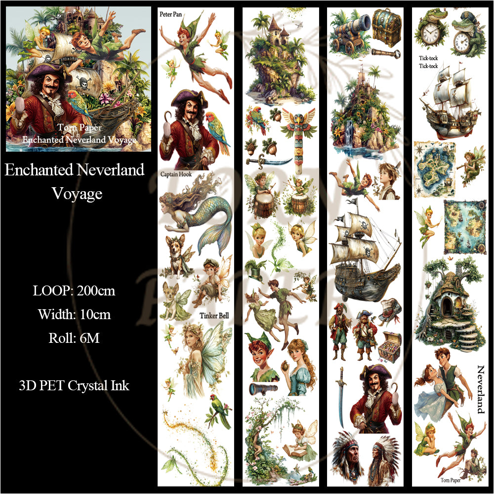 Torn Paper_ Enchanted Neverland Voyage 3D Print PET Tape 200cm TPM 085[1Loop]