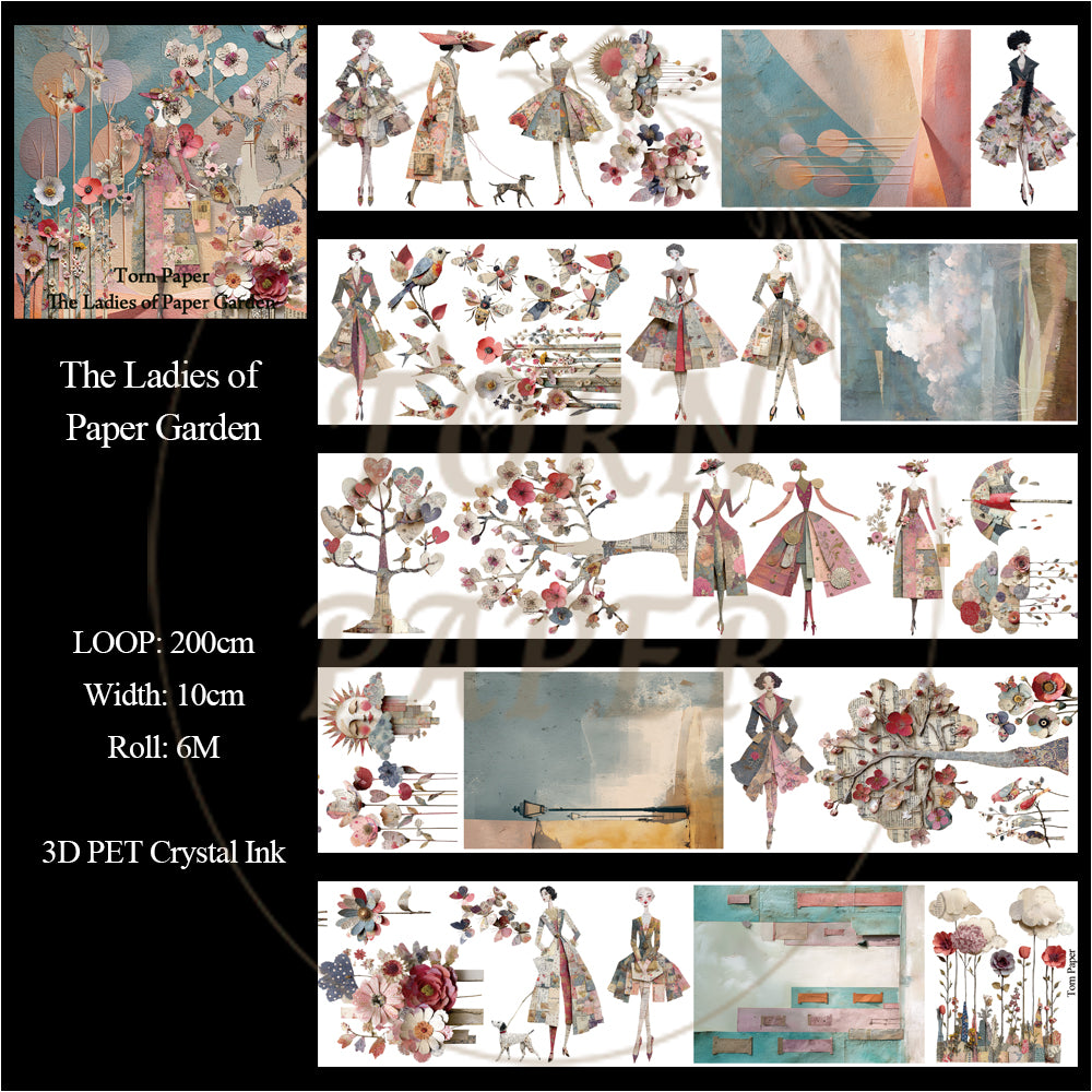 Torn Paper_ The Ladies of Paper Garden 3D Print PET Tape 6m TPM 092[Whole]