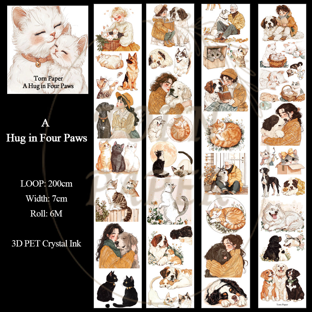 Torn Paper_ A Hug in Four Paws 3D Print PET Tape 200cmTPM 016[1Loop]