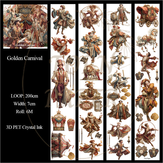 Torn Paper_ Golden Carnival 3D Print PET Tape 6m TPM 063[1Loop]
