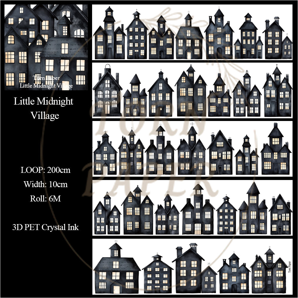 Torn Paper_ Little Midnight Village 3D Print PET Tape 6m TPM 070[Whole]