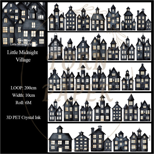 Torn Paper_ Little Midnight Village 3D Print PET Tape 6m TPM 070[1Loop]