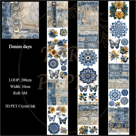 Torn Paper_ Denim days 3D Print PET Tape 200cm TPM 037[1Loop]