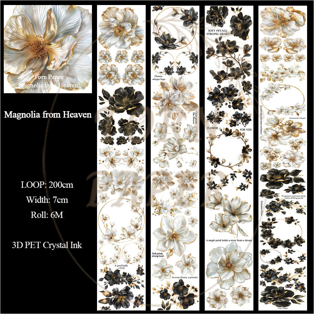 Torn Paper_ Magnolia from Heaven 3D Print PET Tape 6m TPM 021[Whole]