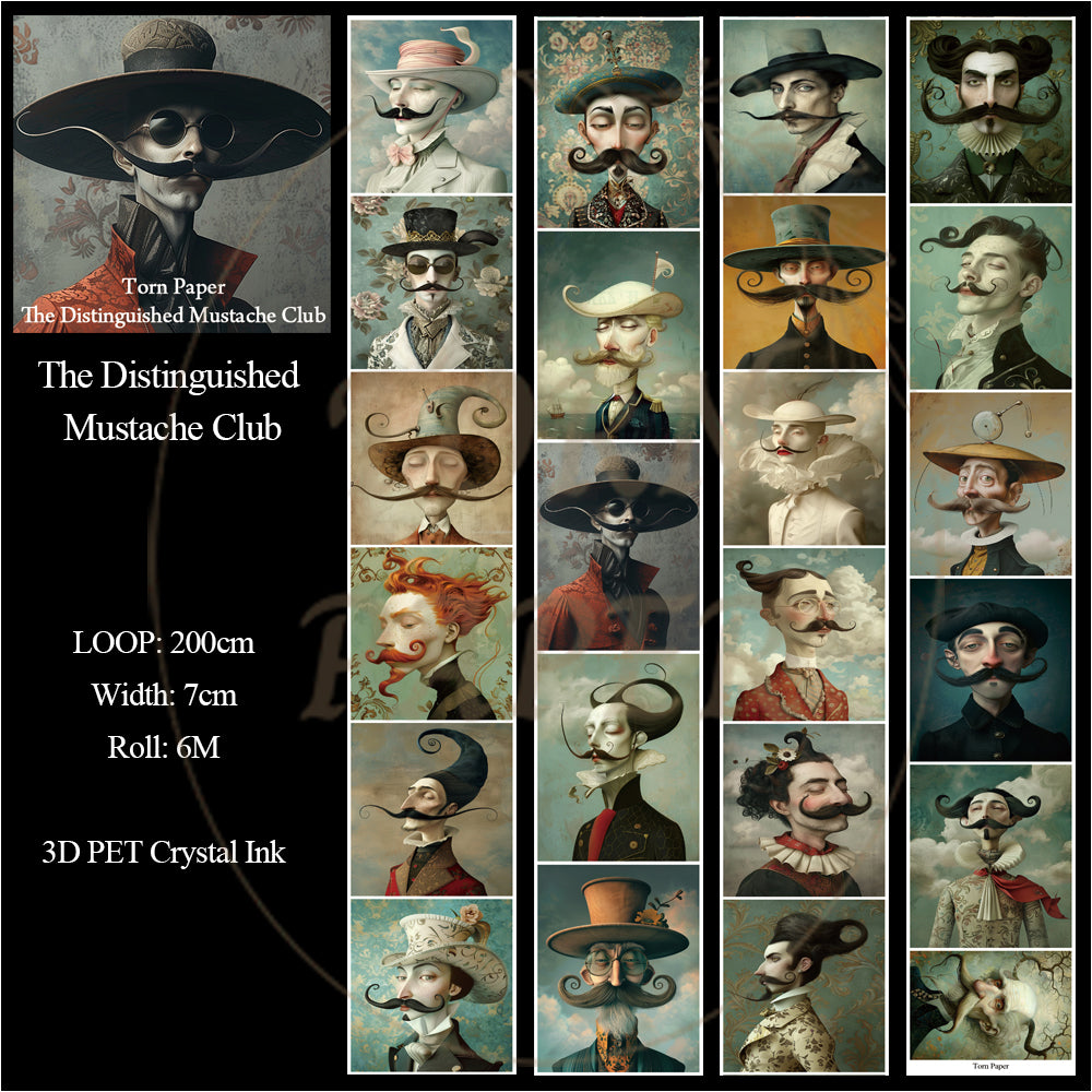 Torn Paper_ The Distinguished Mustache Club 3D Print PET Tape 6m TPM 080[Whole]