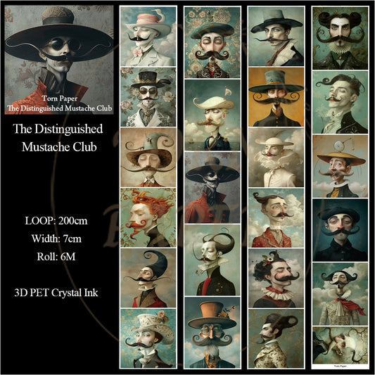 Torn Paper_ The Distinguished Mustache Club 3D Print PET Tape 200cm TPM 080[1Loop]