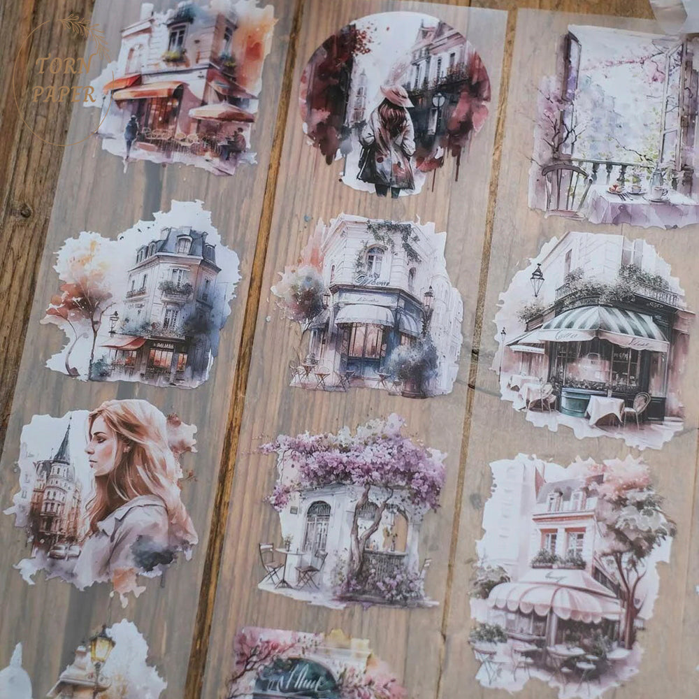 London Gifties_ Little World: Parisian café matt PET Tape[1Loop] LG 024