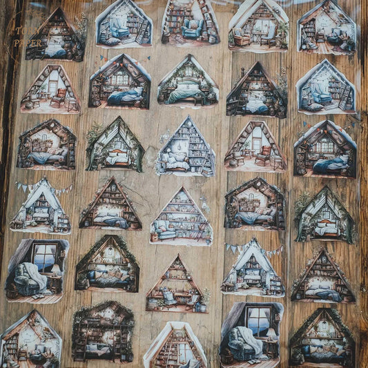 London Gifties_ Cosy attic nooks 3D Gloss Kiss Cut PET Tape 10m[1Loop] LG 386
