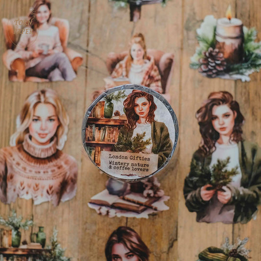 London Gifties_ wintery nature & coffee lovers 3D Gloss PET Tape[1Loop] LG 110