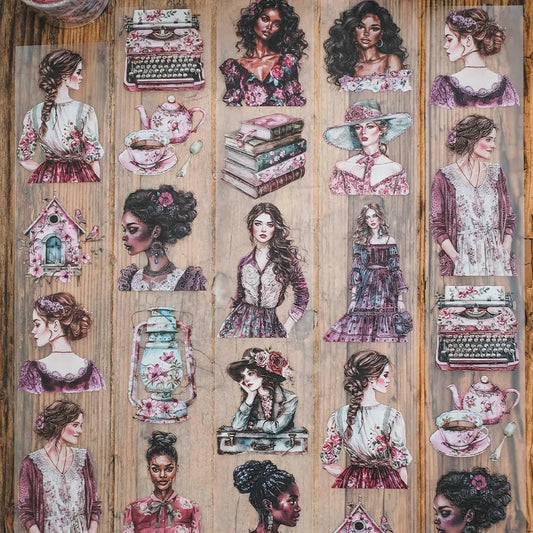 London Gifties_ Vintage deep rose girls 3D Gloss PET Tape 10m[Whole] LG 297