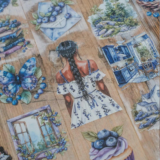 London Gifties_ Blueberry pie cottage girls 3D Gloss PET Tape 10m[Whole] LG 271