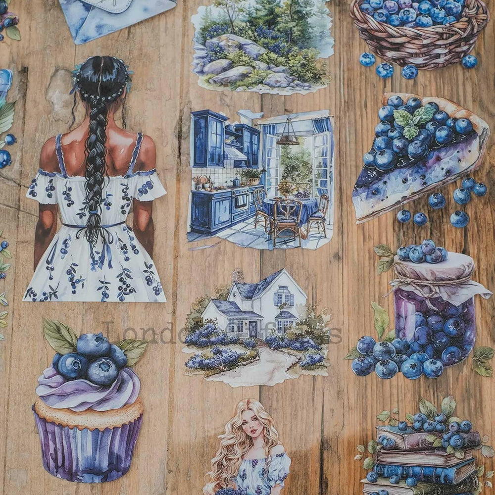 London Gifties_ Blueberry pie cottage girls 3D Gloss PET Tape[1Loop] LG 271