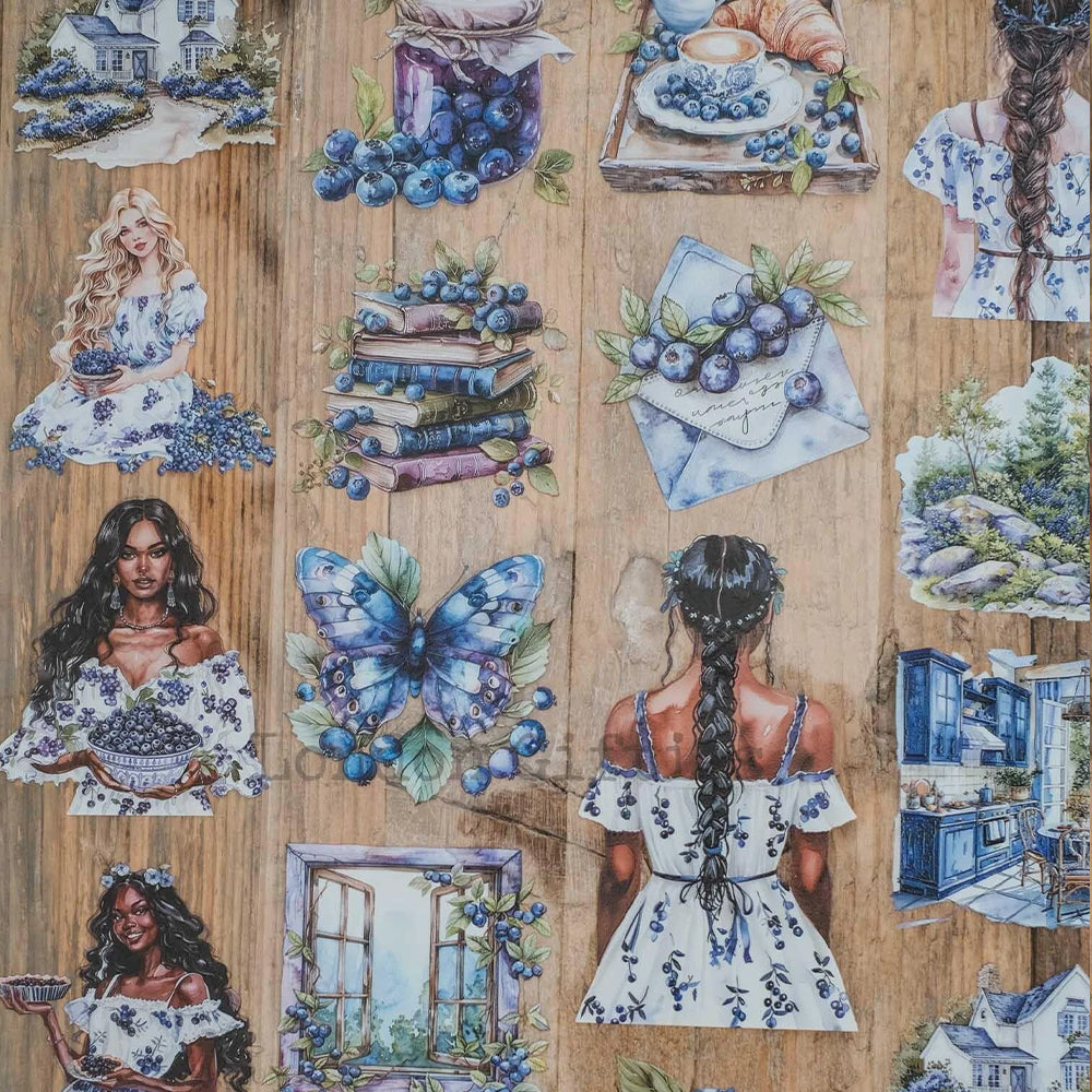 London Gifties_ Blueberry pie cottage girls 3D Gloss PET Tape[1Loop] LG 271