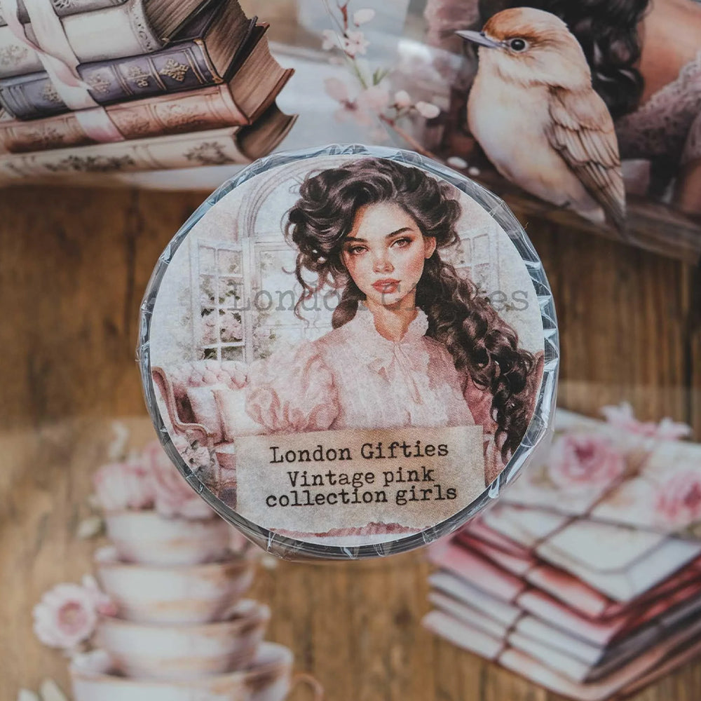 London Gifties_ Vintage pink collection girls 3D Gloss PET Tape[1Loop] LG 256