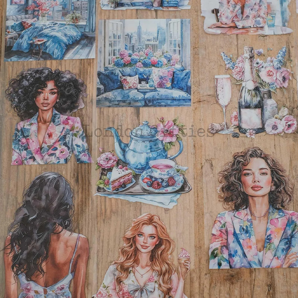 London Gifties_ Blue & pink summer girls 3D Gloss PET Tape 10m[1Loop] LG 250