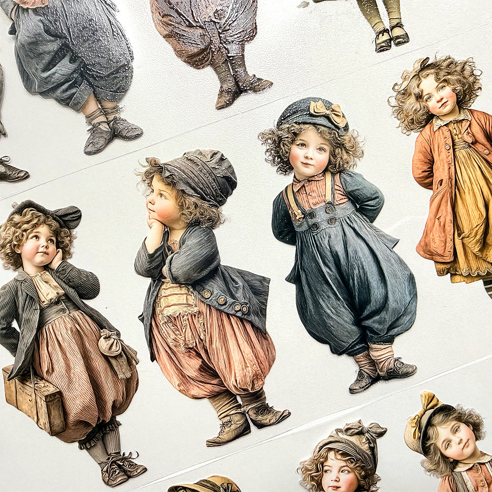 Torn Paper_ Paper Tales: Victorian Kids 3D Print PET Tape 200cm TPM 056[1Loop]