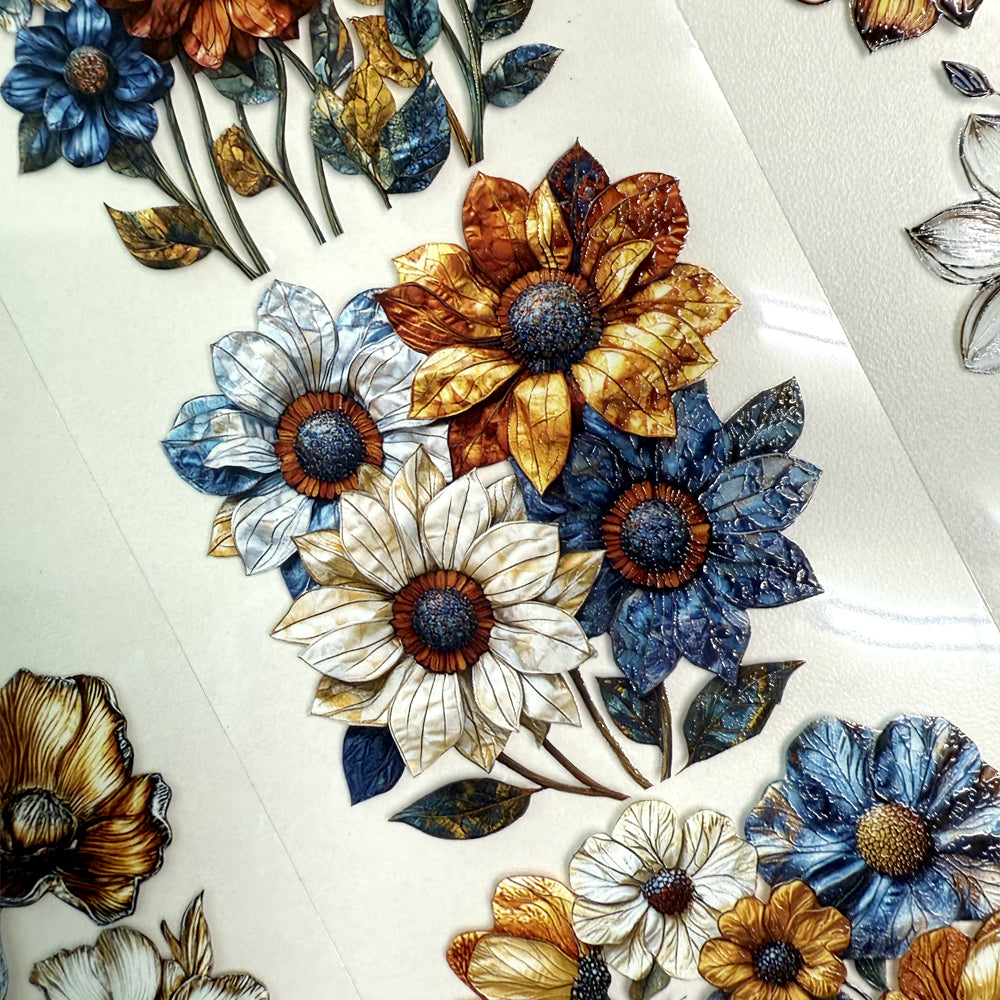 Torn Paper_ Whimsical Textured Blooms 3D Print PET Tape 200cm TPM 024[1Loop]