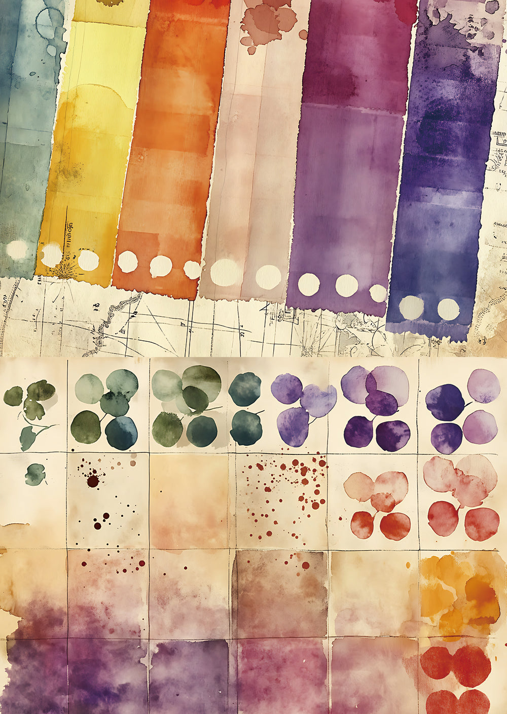 Torn Paper Scrapbooking Papers Color Theory TPB-027