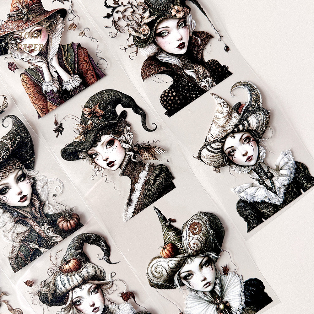 Torn Paper_ Whimsical Renaissance Witch Portraits 3D Print PET Tape 200cm TPM 013[1Loop]