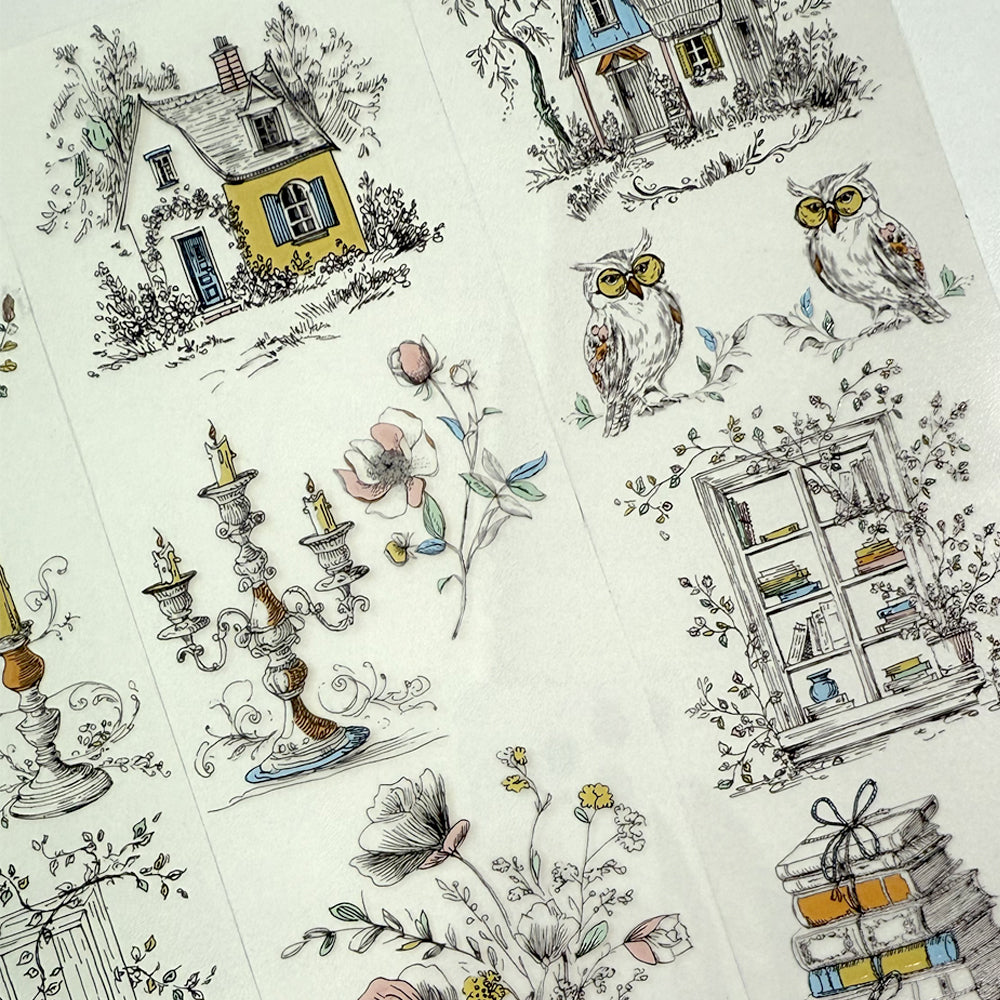 Torn Paper_ Whispers of the forest, drawn by hand 3D Print PET Tape 200cm TPM 025[1Loop]