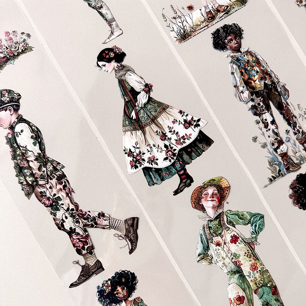 Torn Paper_ Spring flowery girls and boys 3D Print PET Tape 6m TPM 009[Whole]