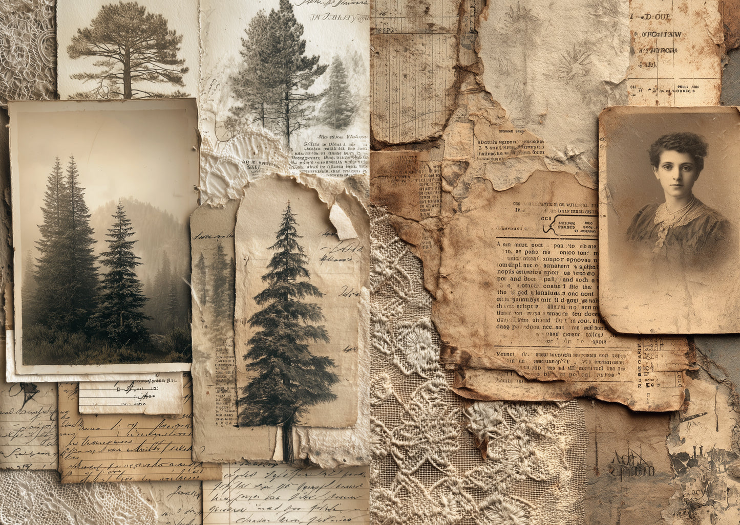 Torn Paper Scrapbooking Papers Timeless Paper Fragments TPB-012