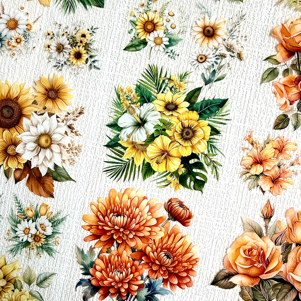 Torn Paper_ A Day Blooming with Flowers 3D Print PET Tape 200cm TPM 074[1Loop]