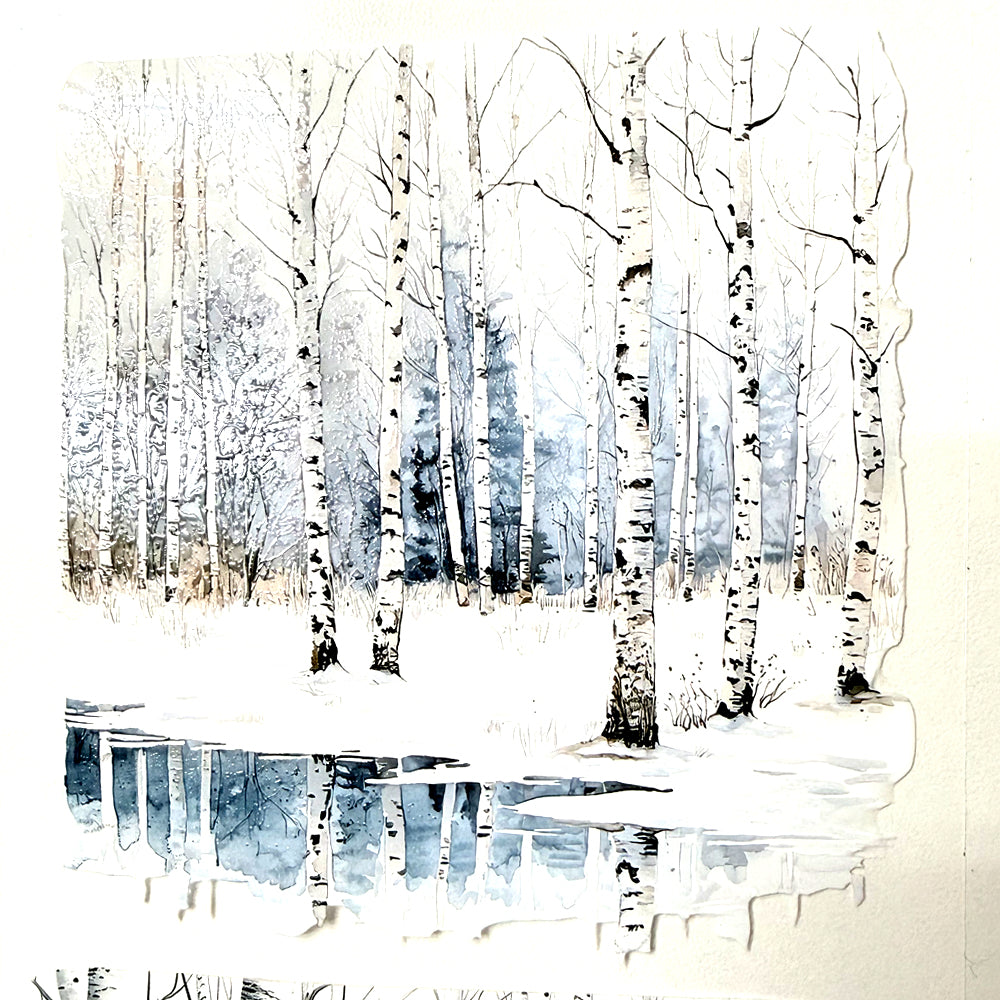 Torn Paper_ Silent tree crowned with snow 3D Print PET Tape 200cm TPM 044[1Loop]