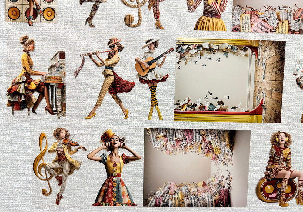 Torn Paper_ La La Melody Town 3D Print PET Tape 200cm TPM 101[1Loop]