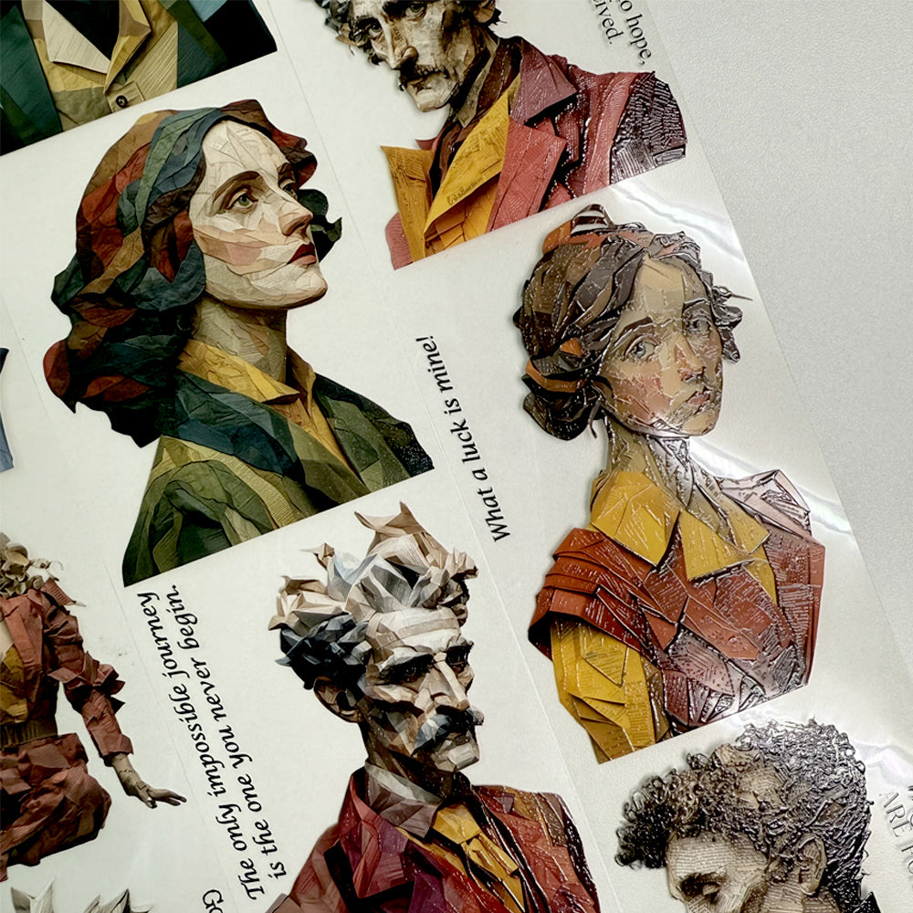 Torn Paper_ Surrealist Paper Doll Characters 3D Print PET Tape 6m TPM 023