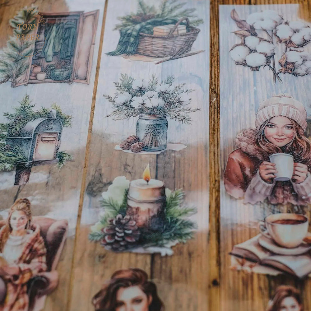 London Gifties_ wintery nature & coffee lovers 3D Gloss PET Tape[1Loop] LG 110