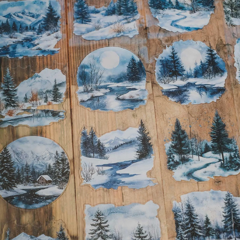 London Gifties_ Cosy winter woodland scenes 3D Gloss Kiss Cut PET Tape 10m[Whole] LG 456