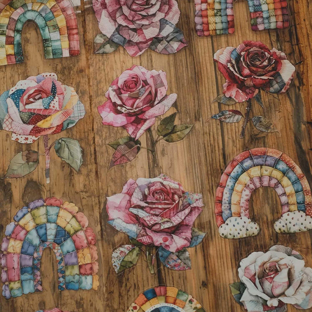 London Gifties_ Over the rainbow roses 3D Gloss Kiss Cut PET Tape 125cm[1Loop] LG 593