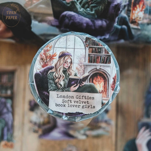 London Gifties_ Soft velvet book lover girls 3D Gloss Kiss Cut PET Tape 10m[Whole] LG 397