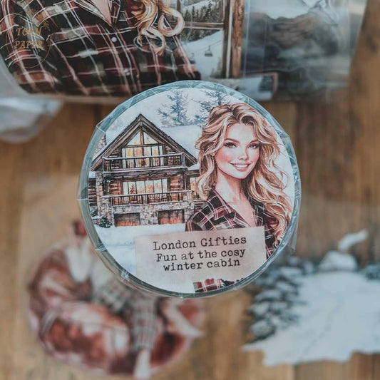 London Gifties_ Fun at the cosy winter cabin 3D Gloss Kiss Cut PET Tape 10m[1Loop] LG 416