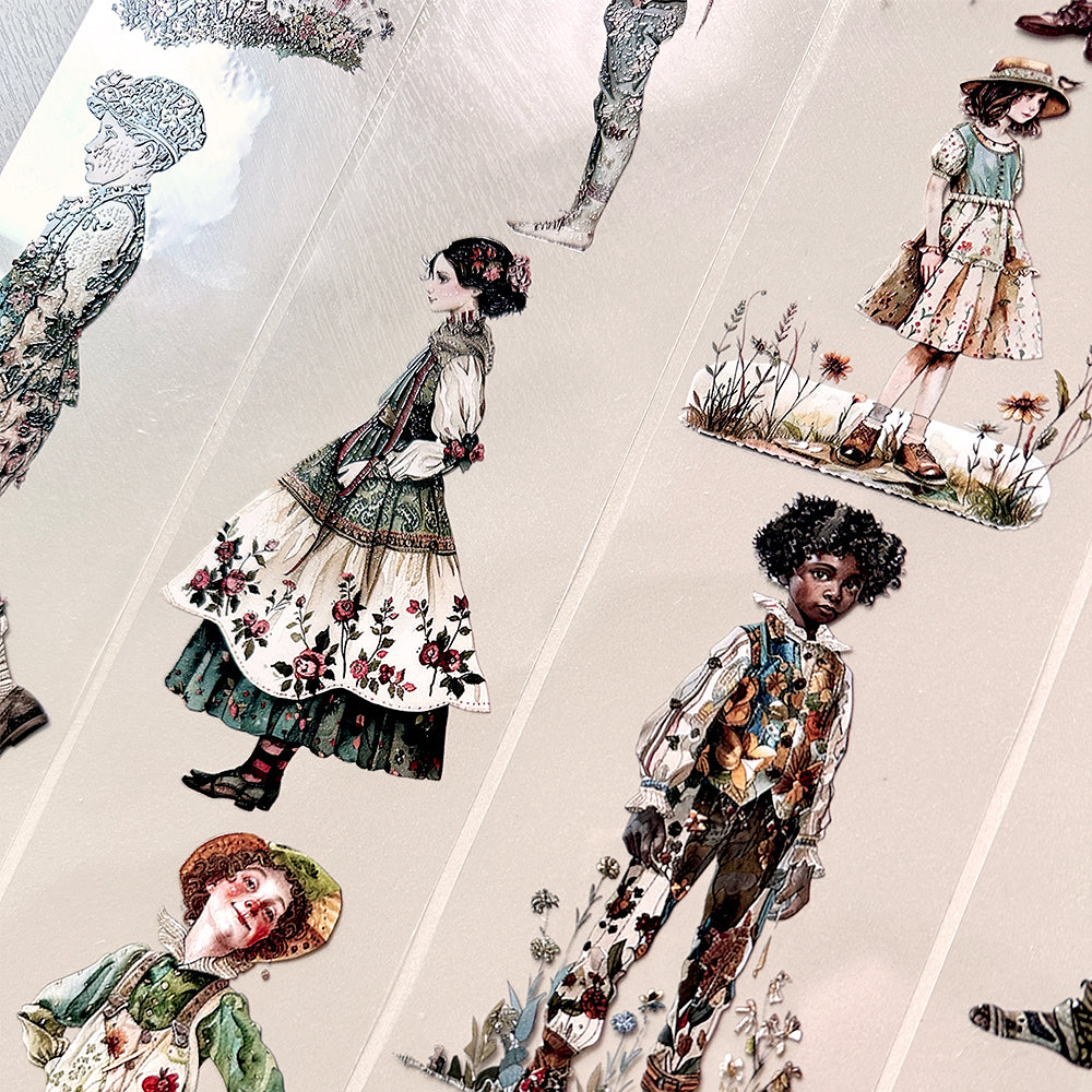 Torn Paper_ Spring flowery girls and boys 3D Print PET Tape 6m TPM 009[Whole]