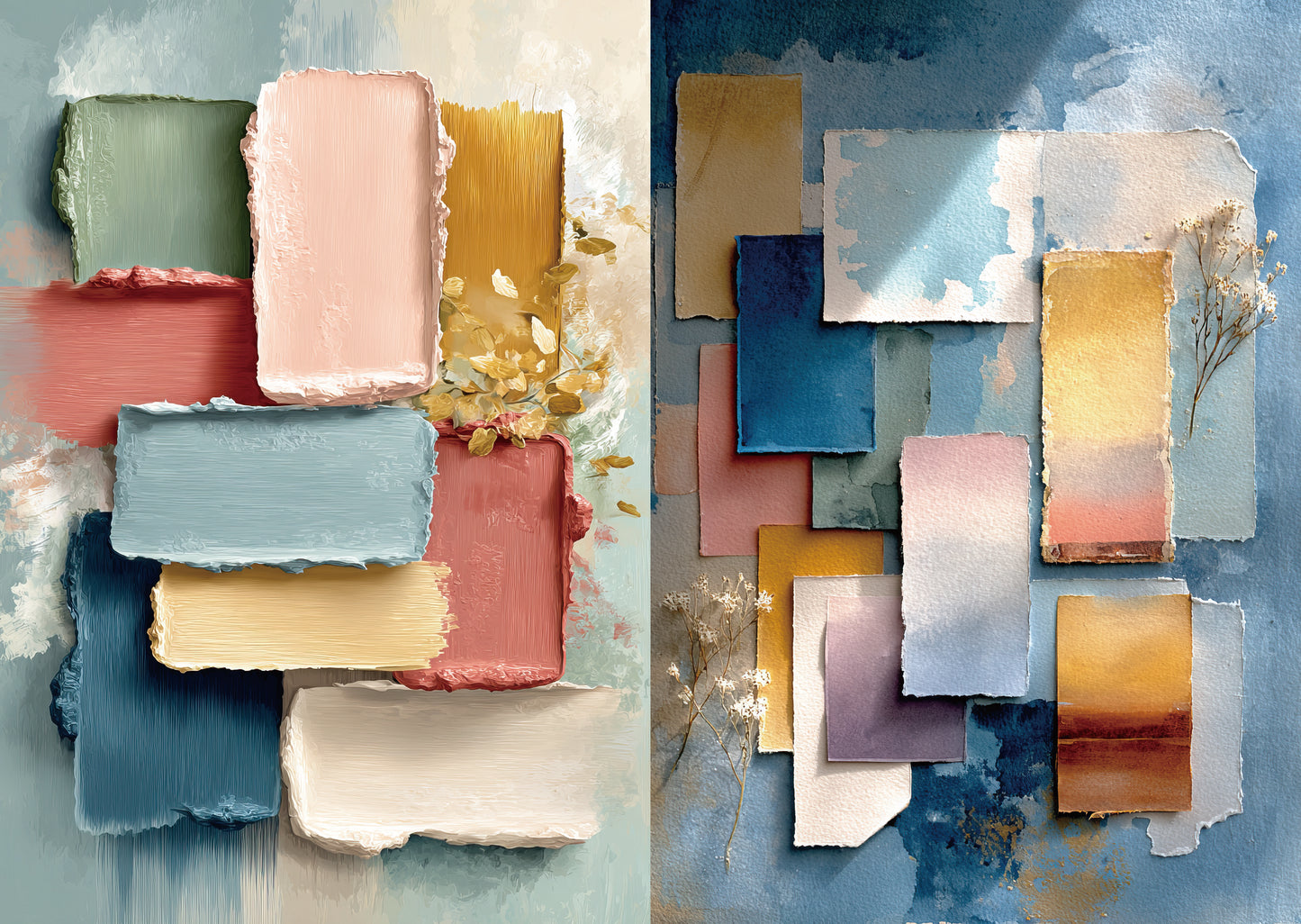Torn Paper Scrapbooking Papers Dreamy Palette Layers TPB-004