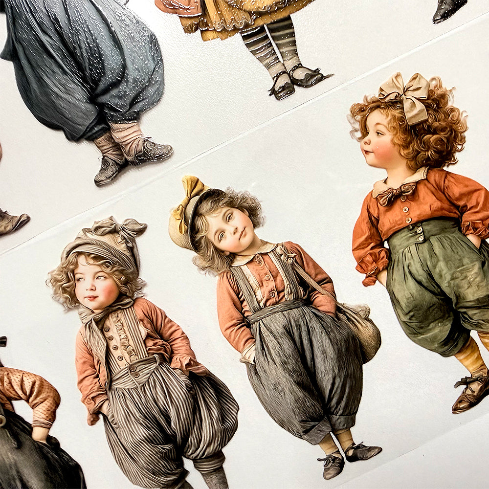 Torn Paper_ Paper Tales: Victorian Kids 3D Print PET Tape 200cm TPM 056[1Loop]