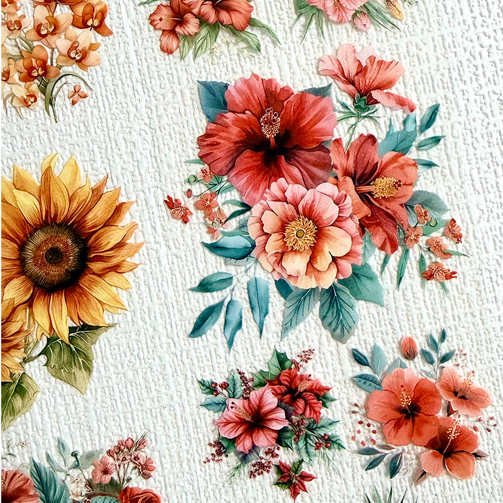 Torn Paper_ A Day Blooming with Flowers 3D Print PET Tape 200cm TPM 074[1Loop]