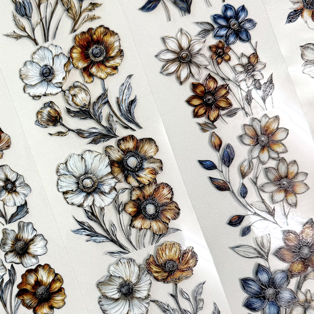 Torn Paper_ Whimsical Textured Blooms 3D Print PET Tape 200cm TPM 024[1Loop]