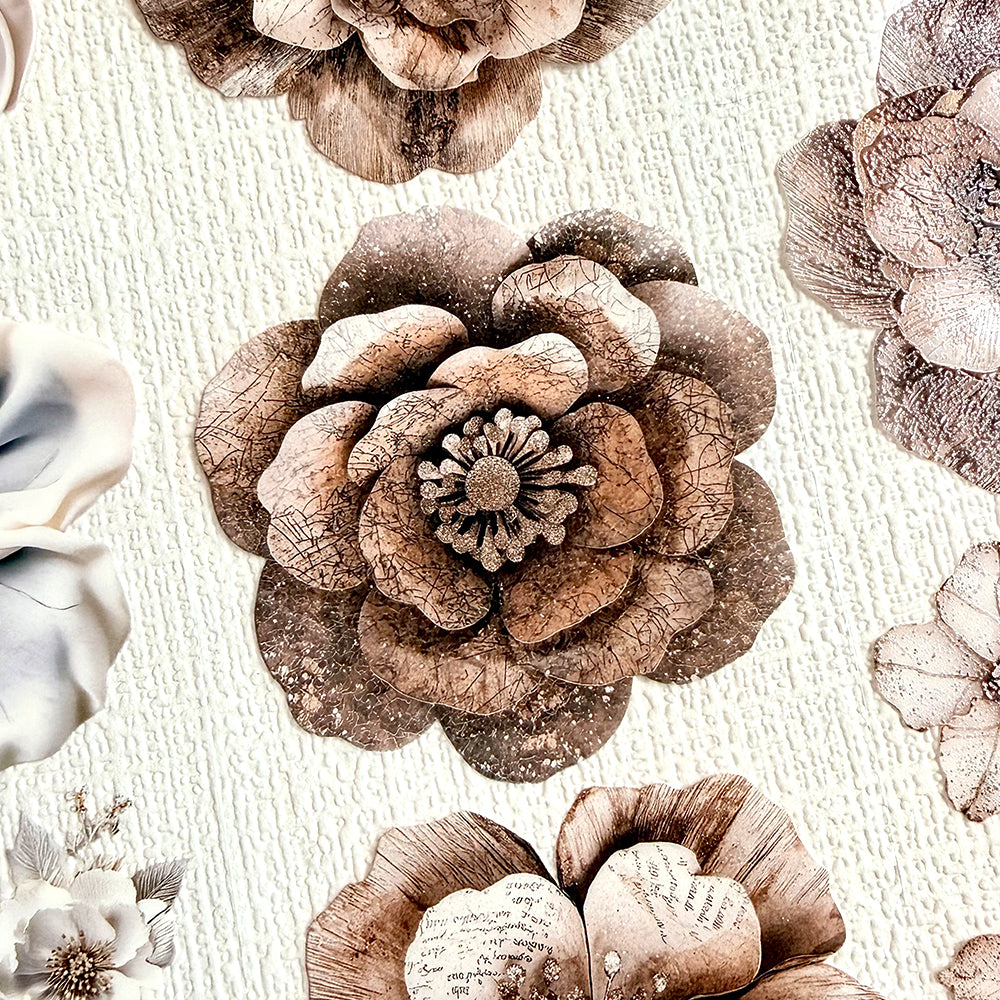 Torn Paper_ Muted Floral Layers 3D Print PET Tape 200cm TPM 079[1Loop]