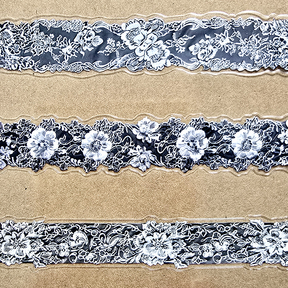 Torn Paper_ Lace and Doilies 3D Print PET Stickerbook 10sheets TPM 039