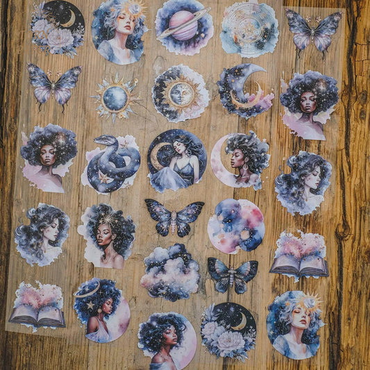 London Gifties_ Sun & moon celestial days Hologram PET Tape[1Loop] LG 060