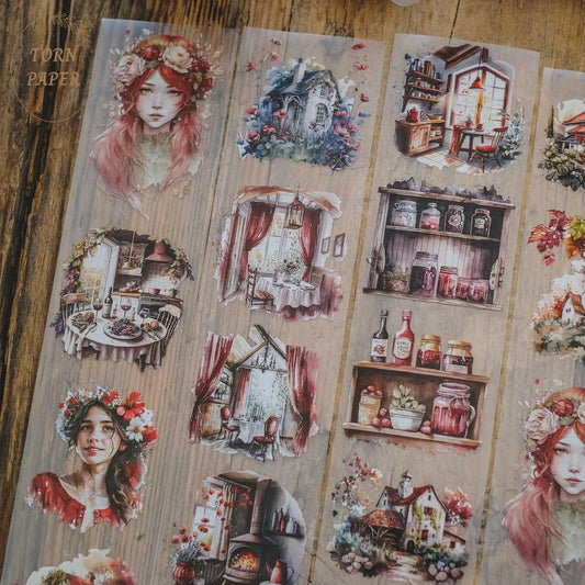 London Gifties_ Little world: cosy red cottage matt PET Tape[1Loop] LG 049
