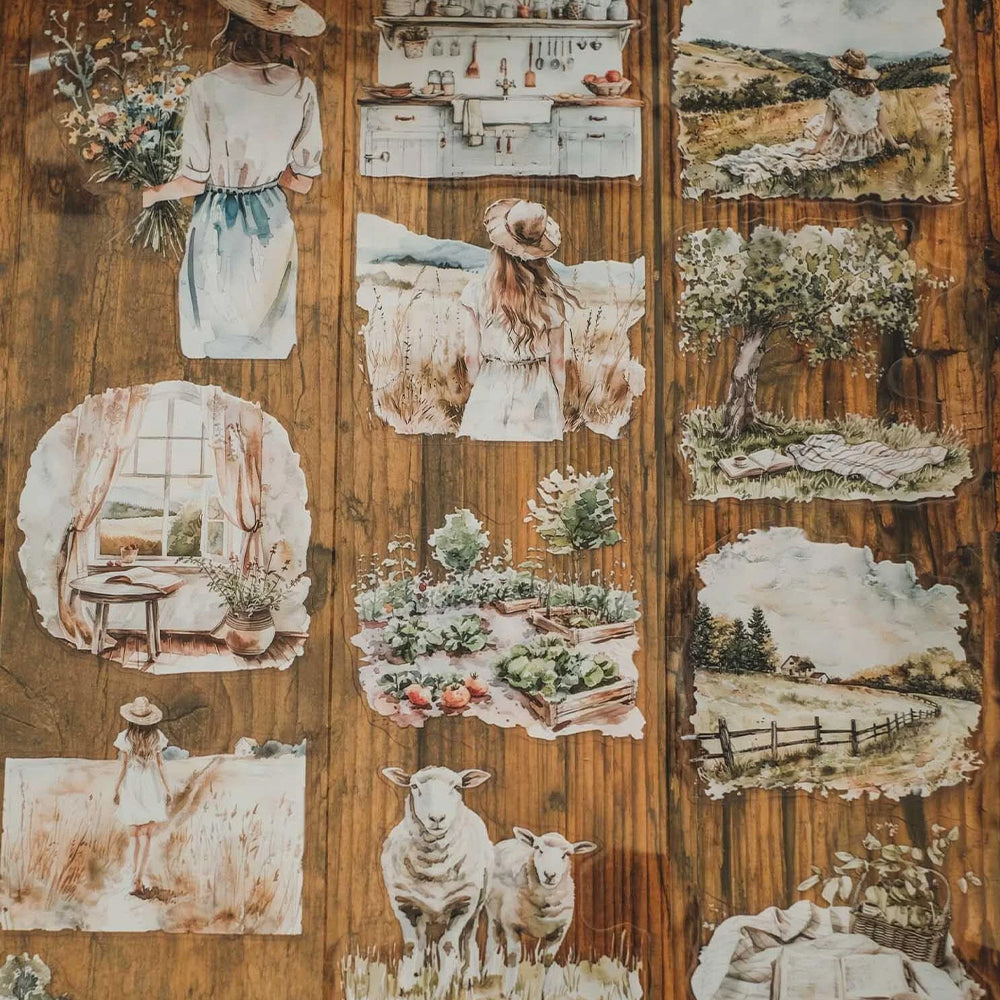 London Gifties_ Small countryside farm life 3D Gloss Kiss Cut PET Tape 10m[1Loop] LG 503
