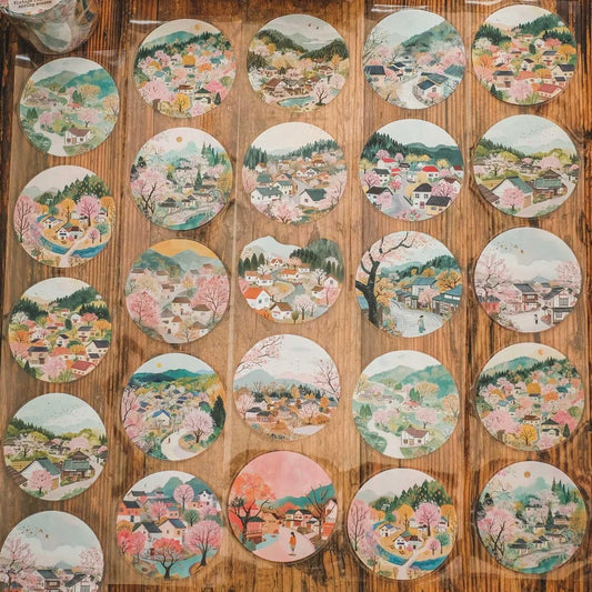 London Gifties_ Vintage romantic spring scenes 3D Gloss Kiss Cut PET Tape 10m[Whole] LG 498